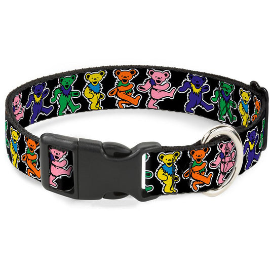 Grateful Dead 1 1/2 Inch Wide Small Dog Plastic Clip Collar/Dancing Bears Pet Wear