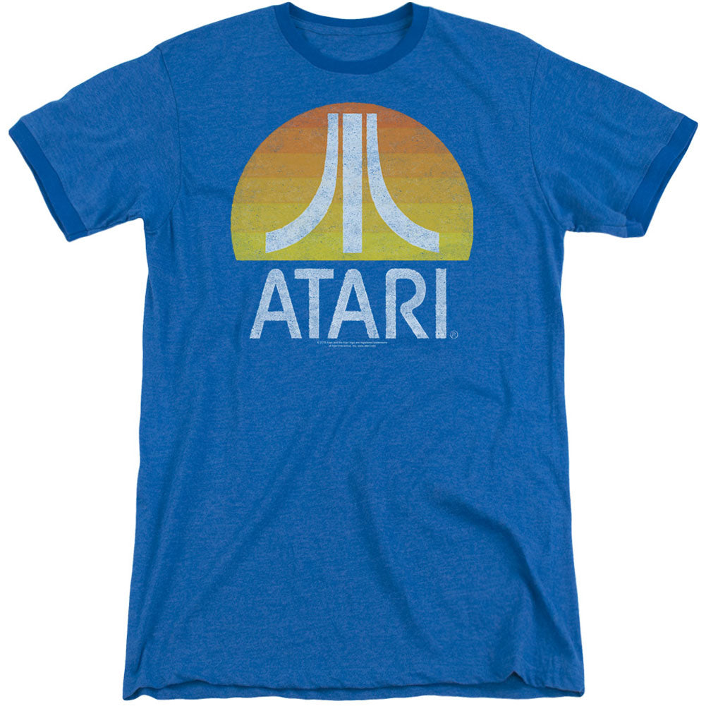 Atari Sunrise Eroded Adult Ringer T-shirt Front