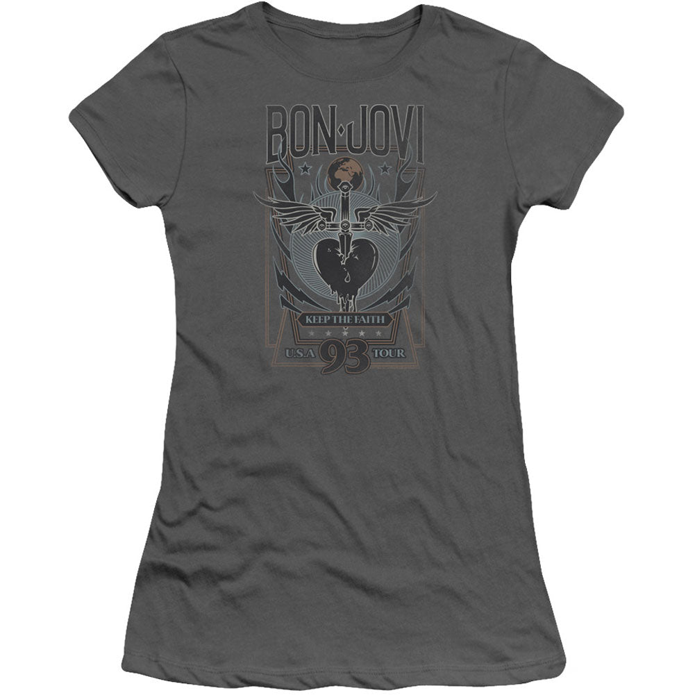 Bon Jovi Keep The Faith Cap Sleeve Junior Top Front