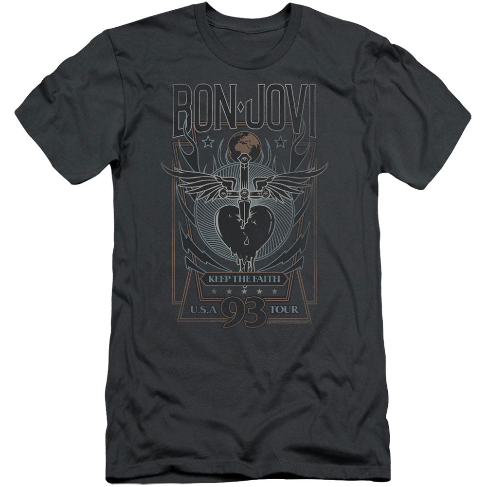 Bon Jovi Keep The Faith Adult Slim Fit Slim Fit T-shirt Front