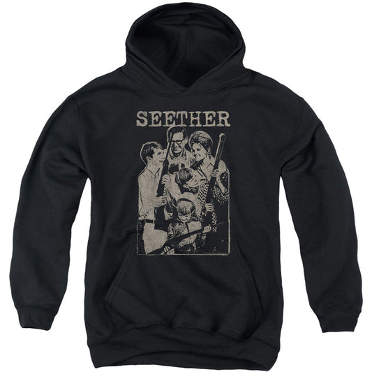 Seether Happy Family Youth 50% Poly Hooded Sweatshirt Front