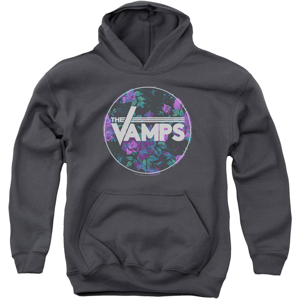 Floral Vamps Youth 50% Poly Hooded Sweatshirt Front