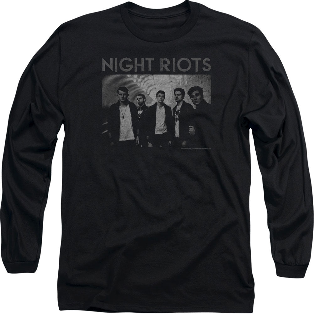 Night Riots Greyscale Long Sleeve Front