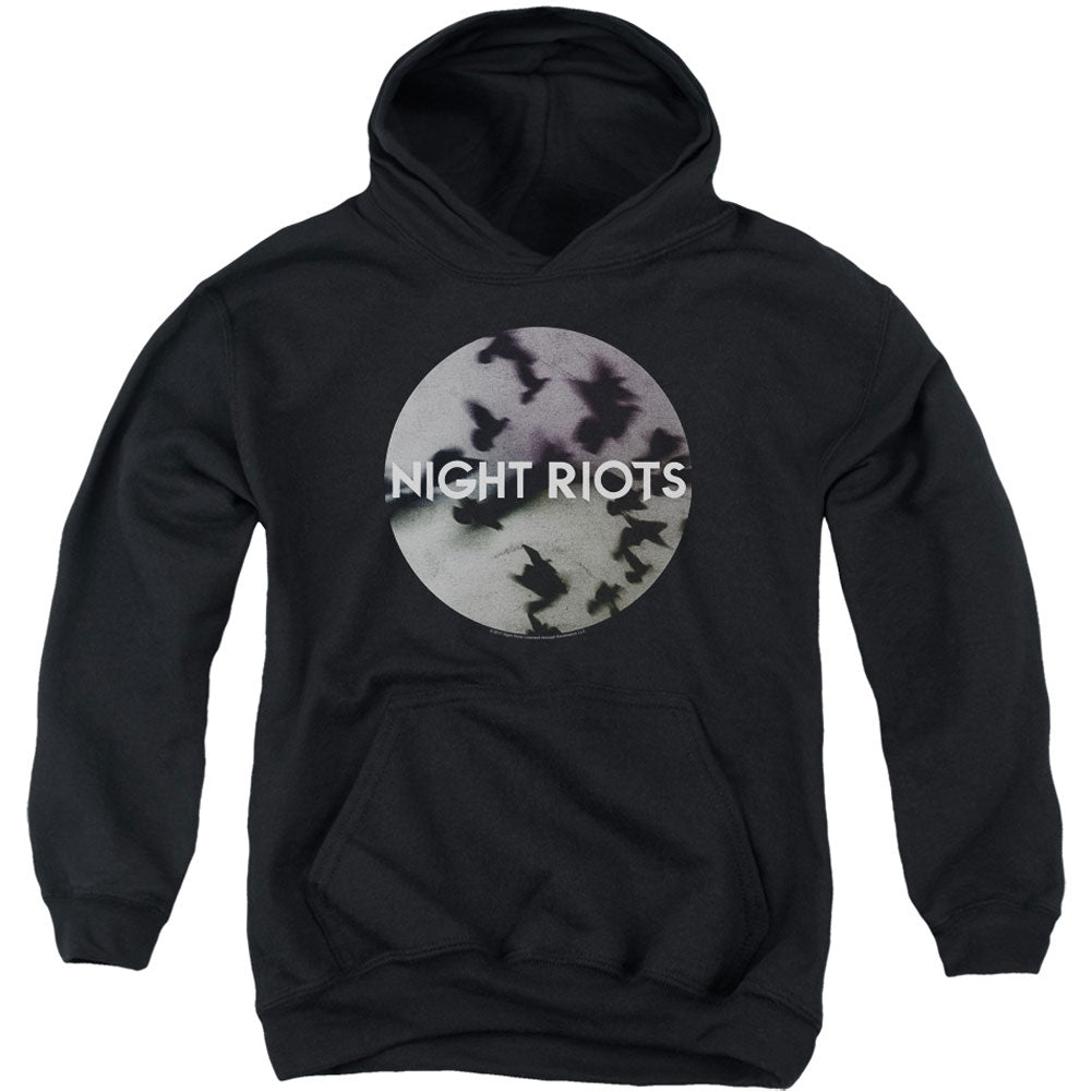 Night Riots Flock Youth 50% Poly Hooded Sweatshirt Front