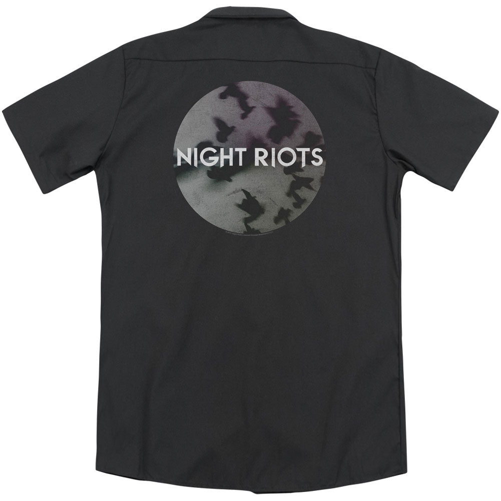 Night Riots Flock (Back Print) Work Shirt Back