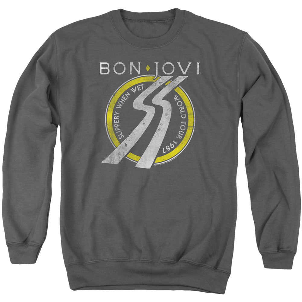 Bon Jovi Slippery When Wet World Tour Adult Sweatshirt Front