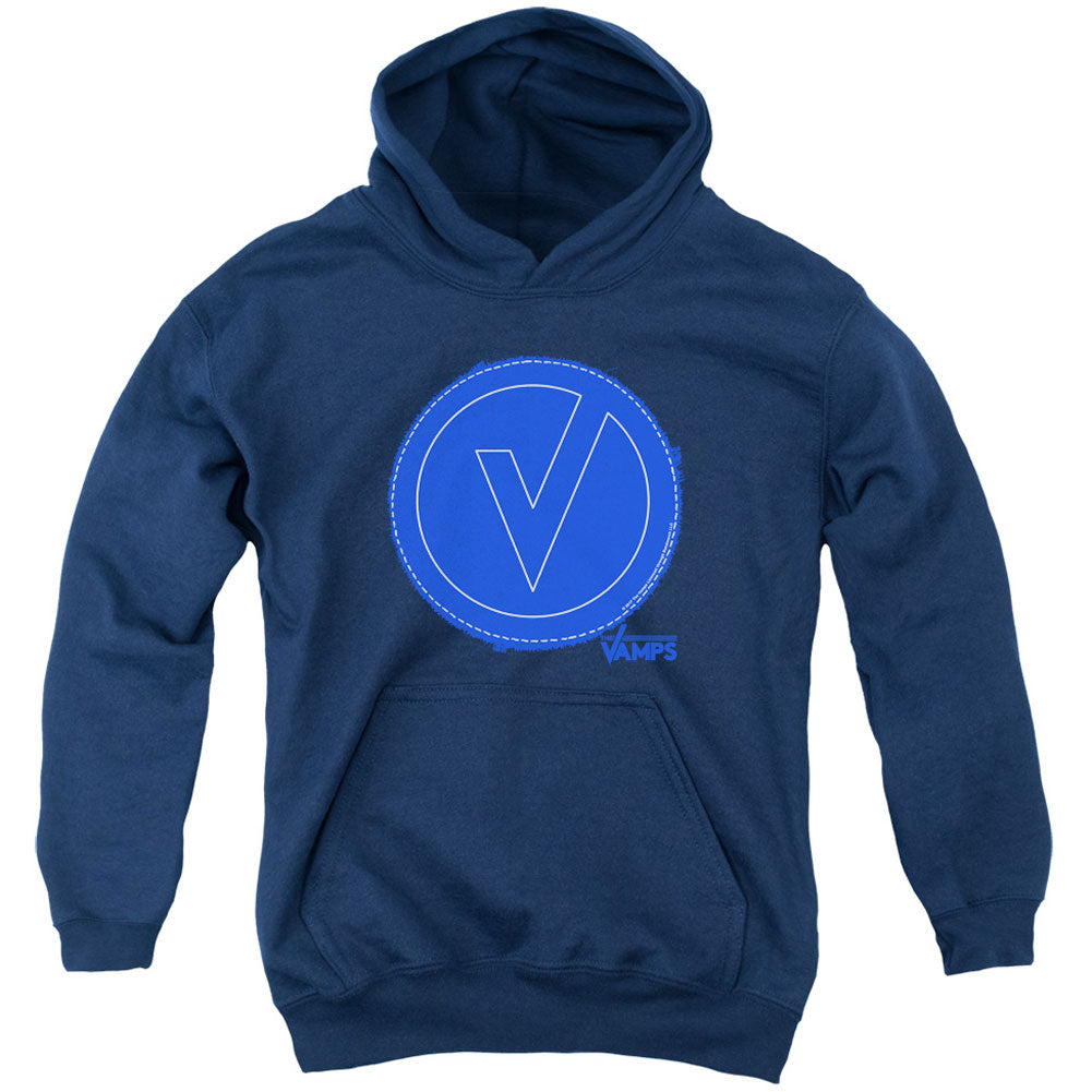 Vamps Frayed Patch Youth 50% Poly Hooded Sweatshirt Front
