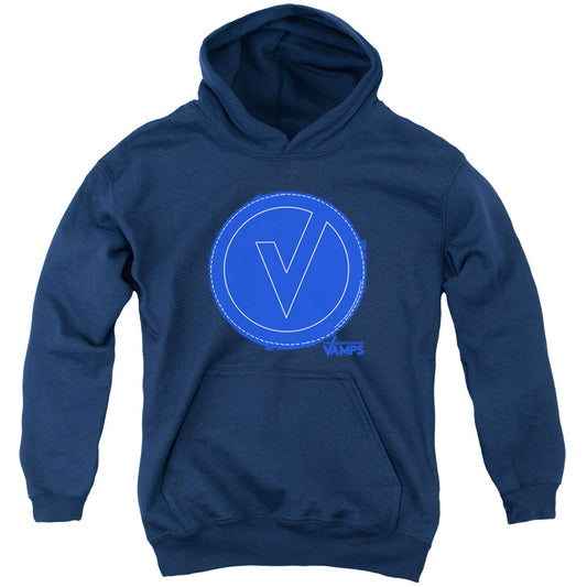 Vamps Frayed Patch Youth 50% Poly Hooded Sweatshirt Front