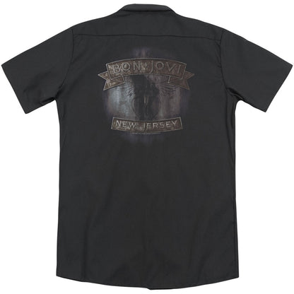 Bon Jovi New Jersey (Back Print) Work Shirt Back