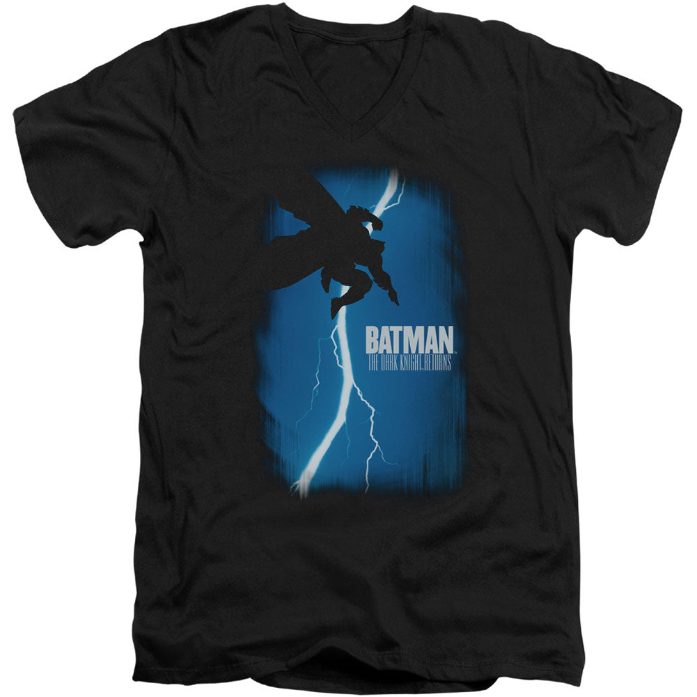 Batman Dkr Cover Adult V-Neck Slim Fit T-shirt Front