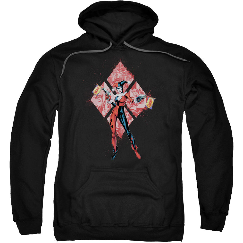 Batman Harley Quinn (diamonds) Adult 25% Poly Hooded Sweatshirt Front