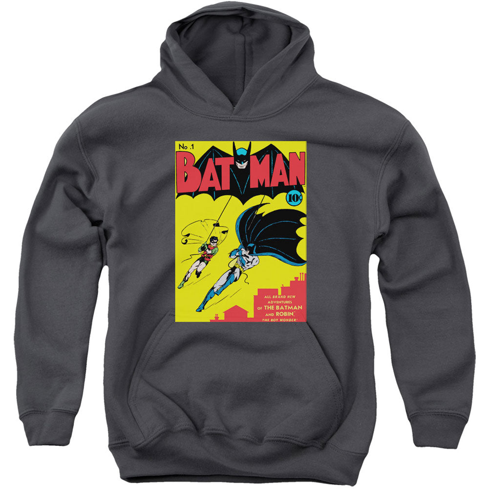 Batman First Youth 50% Poly Hooded Sweatshirt Front