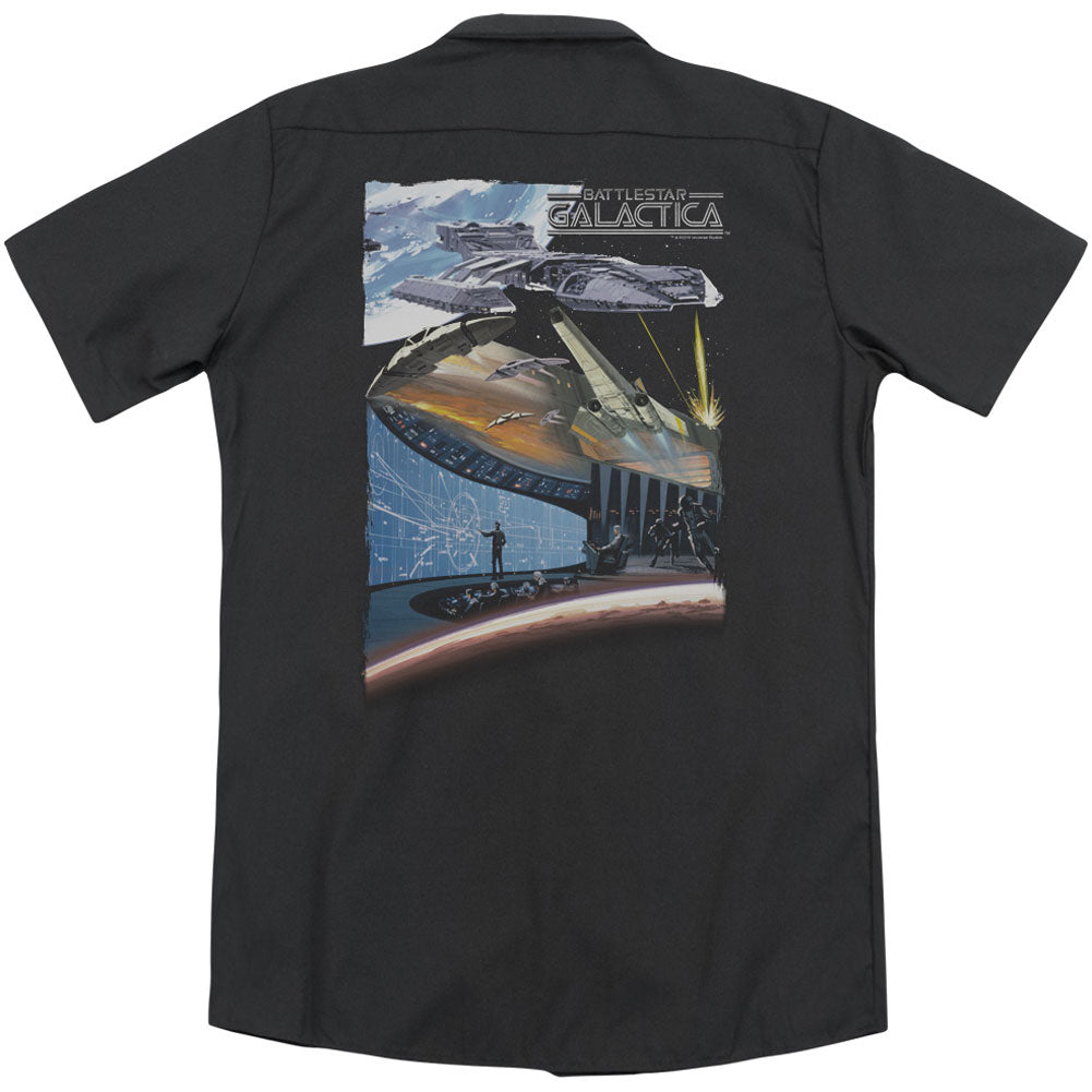 Battlestar Galactica Concept Art (Back Print) Workshirt Back