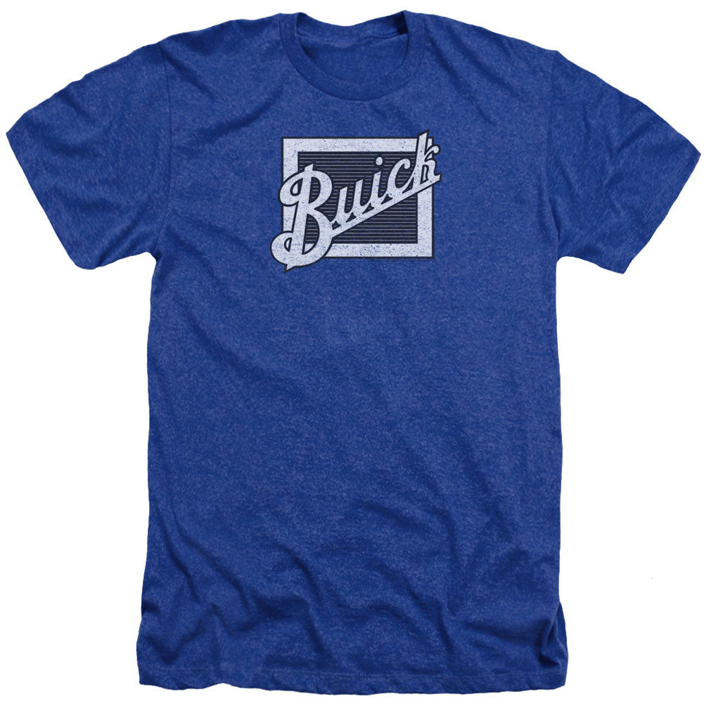Buick Distressed Emblem Adult Heather 40% Poly T-shirt Front