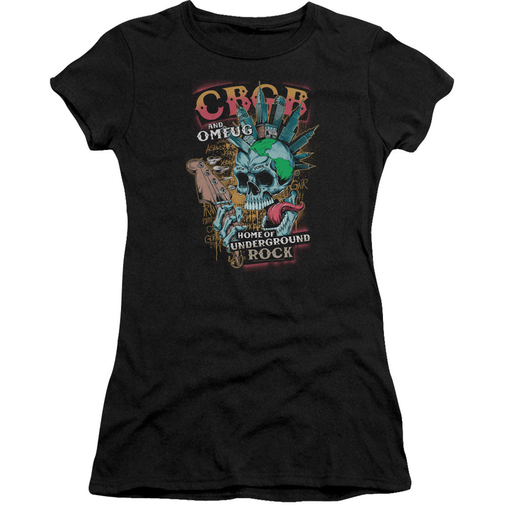 Cbgb City Mowhawk Cap Sleeve Junior Top Front