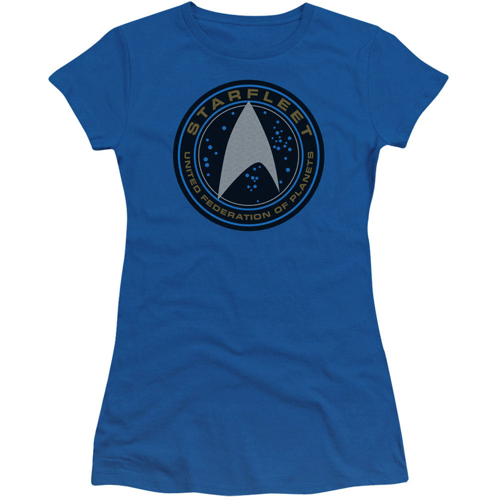 Star Trek Starfleet Patch Cap Sleeve Junior Top Front