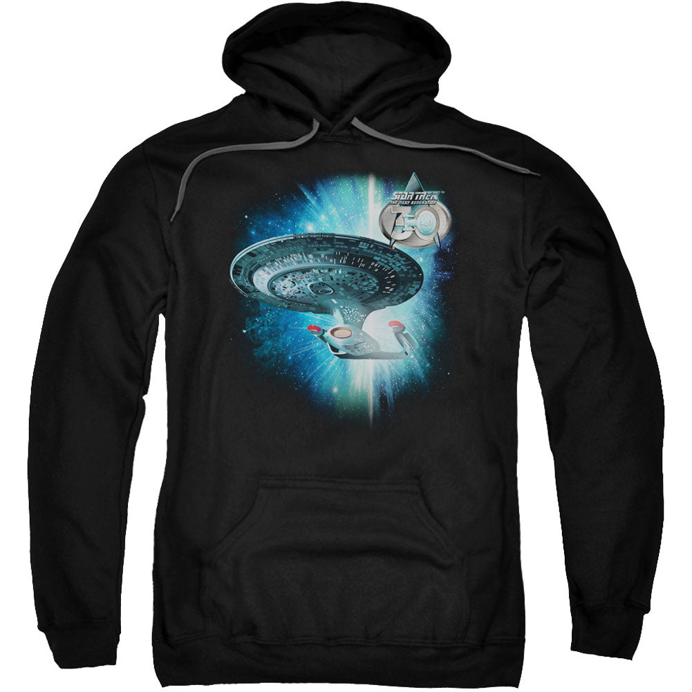 Star Trek Ship 30 Adult 25% Poly Hooded Sweatshirt Front