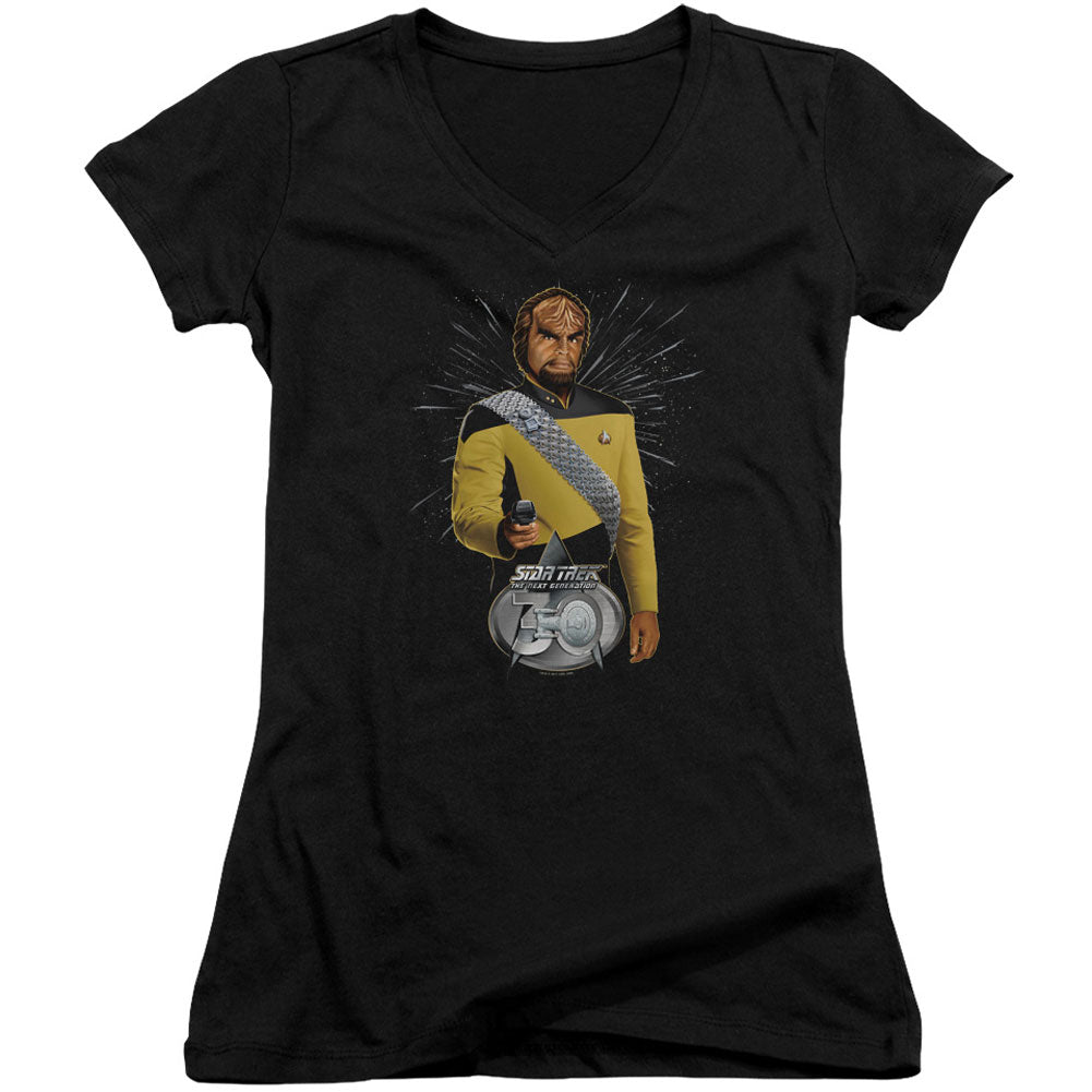 Star Trek Worf 30 V-Neck Junior Top Front