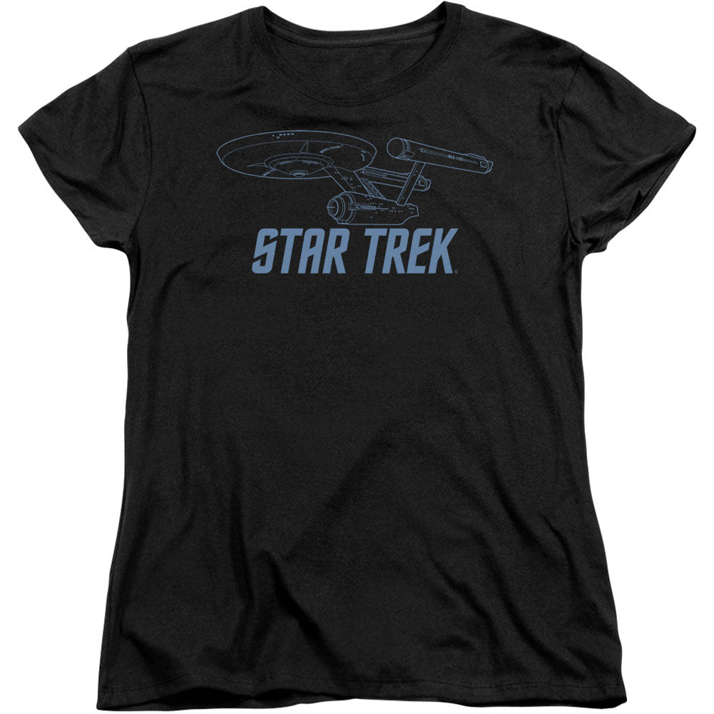 Star Trek Enterprise Outline Junior Top Front