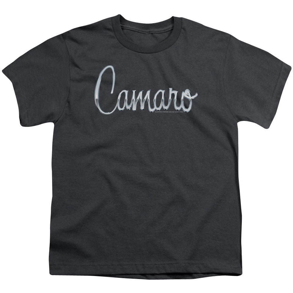 Chevy Classic Camaro Metal Youth T-shirt Front