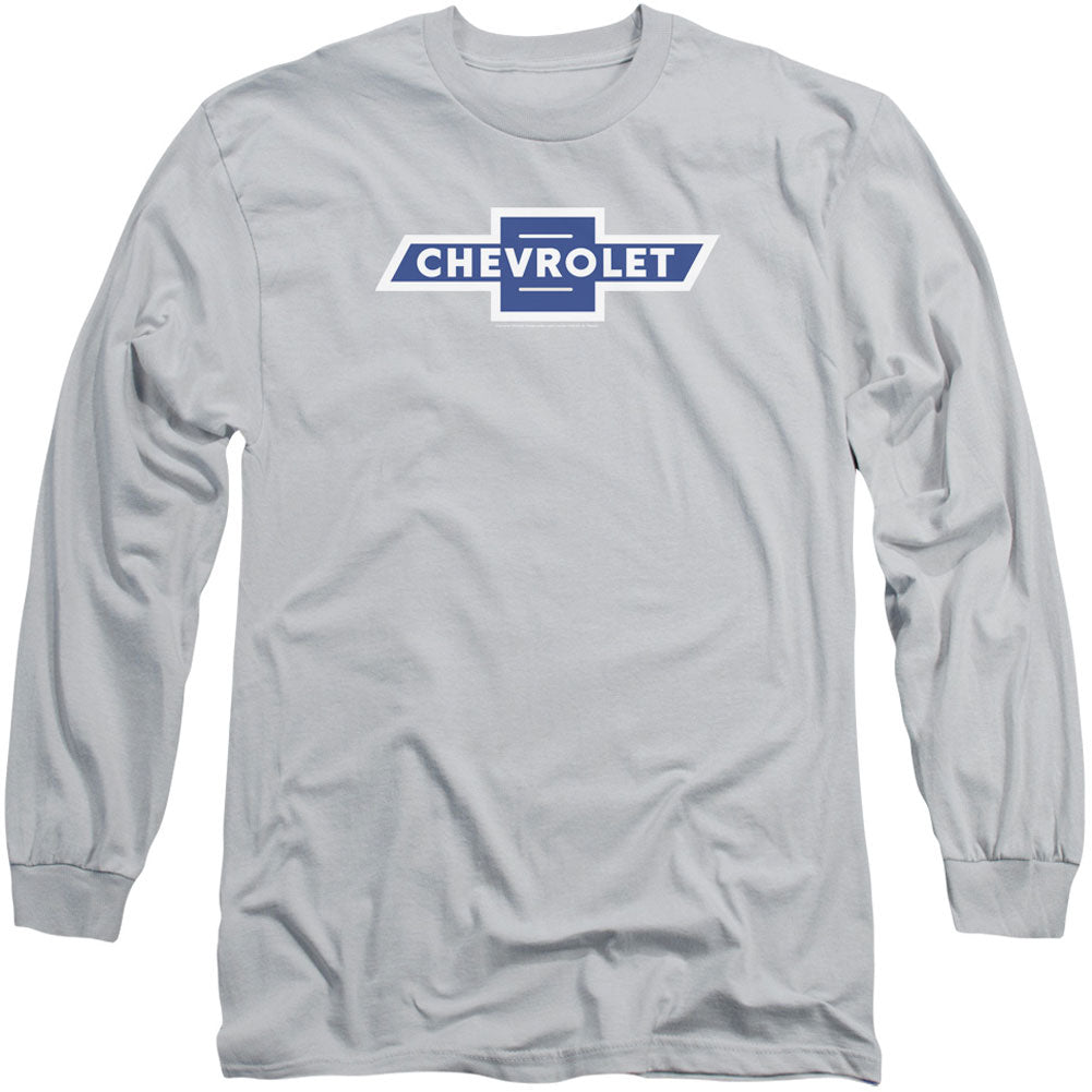 Chevy Vintage White Border Bowtie Long Sleeve Front