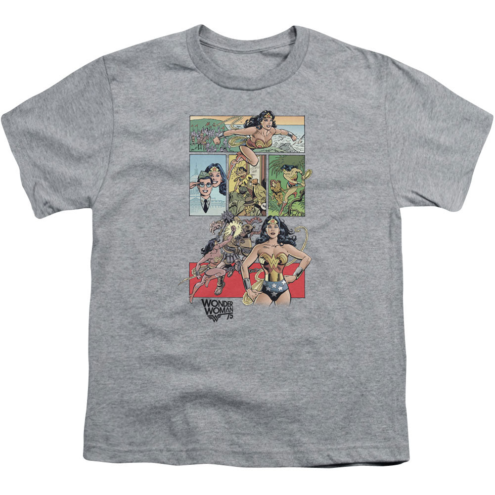 Wonder Woman Ww75 Comic Page Youth T-shirt Front
