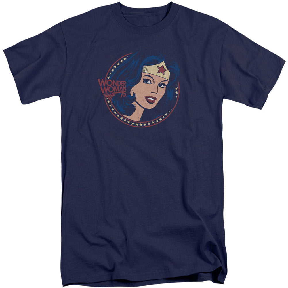 DC Comics Ww75 Starburst Portrait Adult Tall T-shirt Tall Front