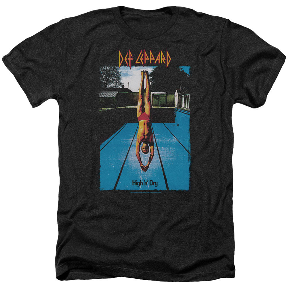 Def Leppard High N Dry Adult Heather 40% Poly T-shirt Front