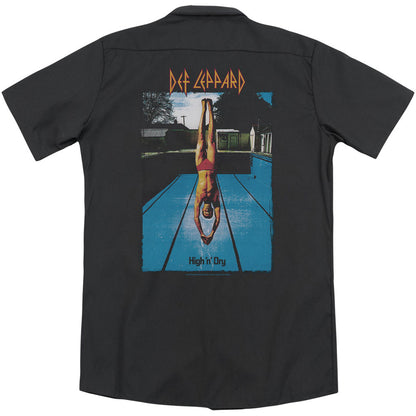 Def Leppard High N Dry (Back Print) Work Shirt Back