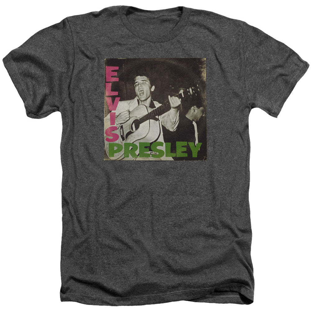 Elvis Presley First Lp Adult Heather 40% Poly T-shirt