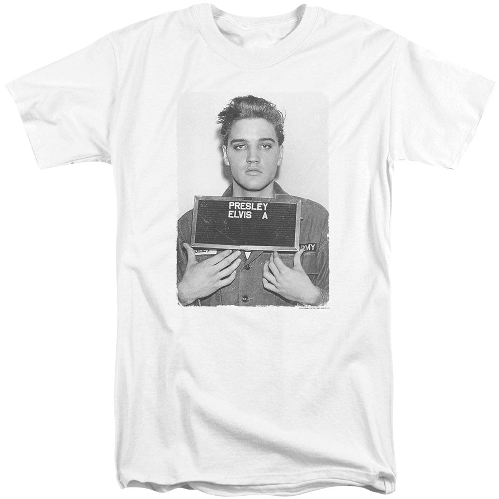 Elvis Presley Army Mug Shot Adult Tall T-shirt Tall