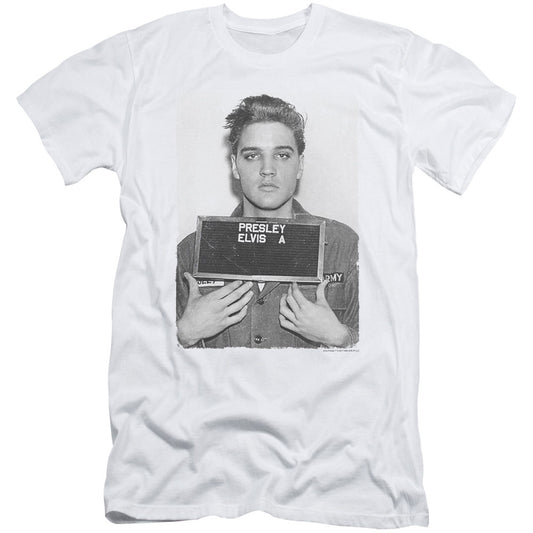 Elvis Presley Army Mug Shot Adult Slim Fit Slim Fit T-shirt
