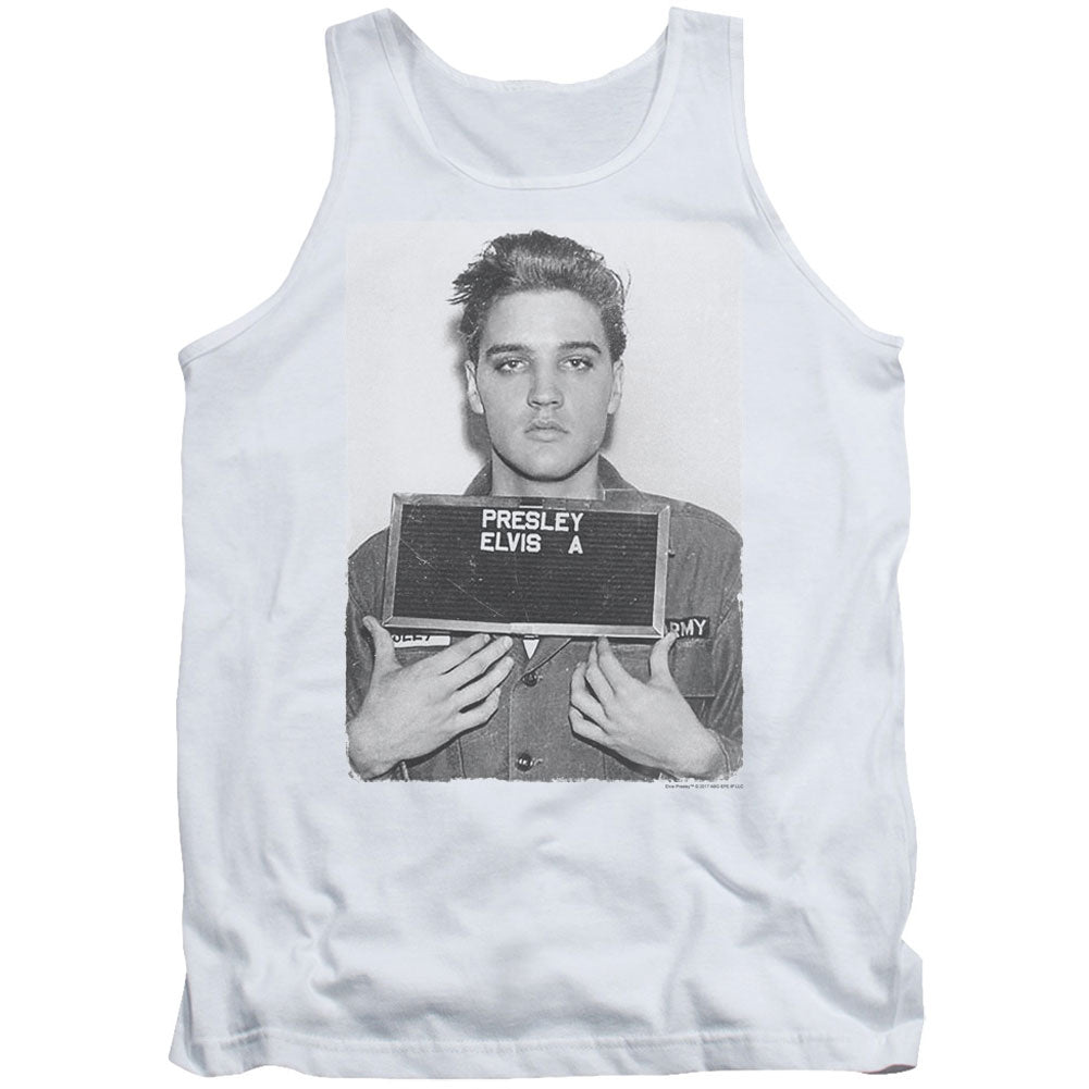 Elvis Presley Army Mug Shot Mens Tank