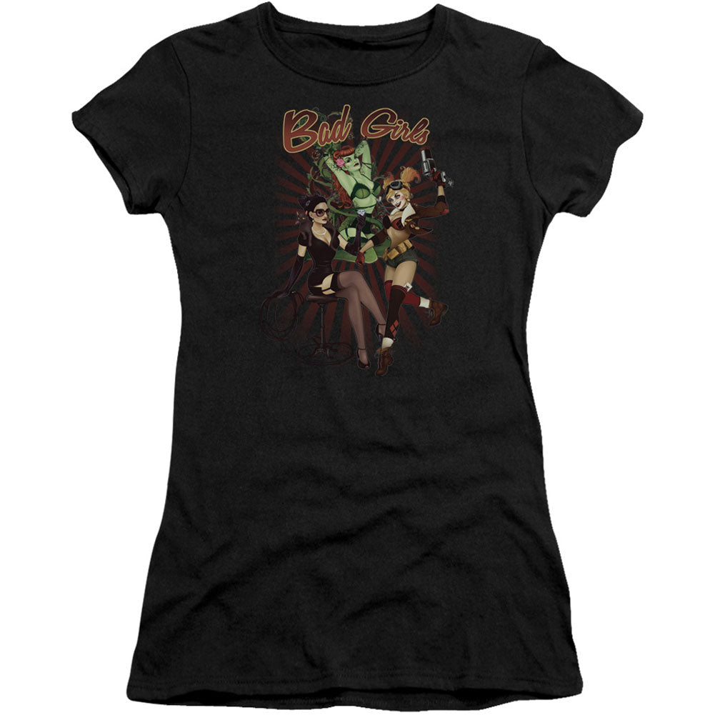 Justice League Of America Bad Girls Cap Sleeve Junior Top Front