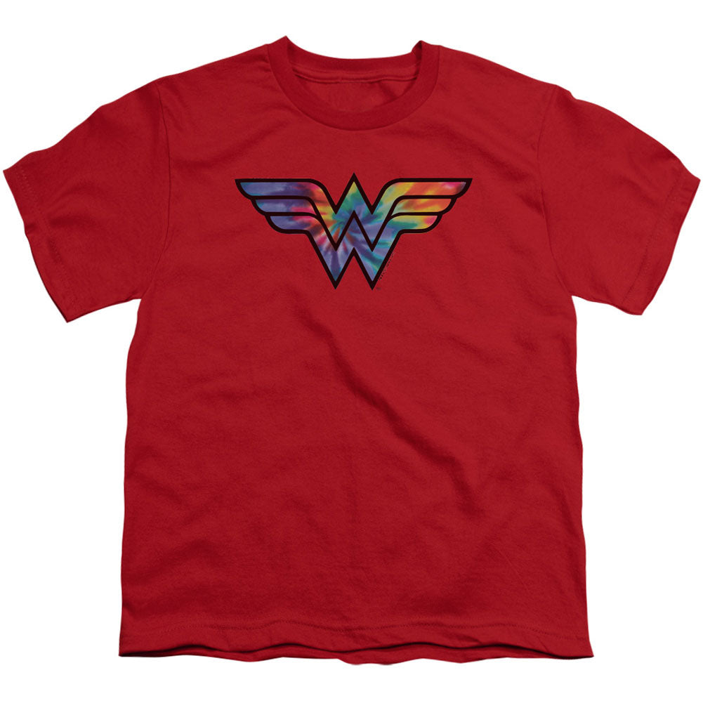 Wonder Woman Tie Dye Logo Youth T-shirt Front