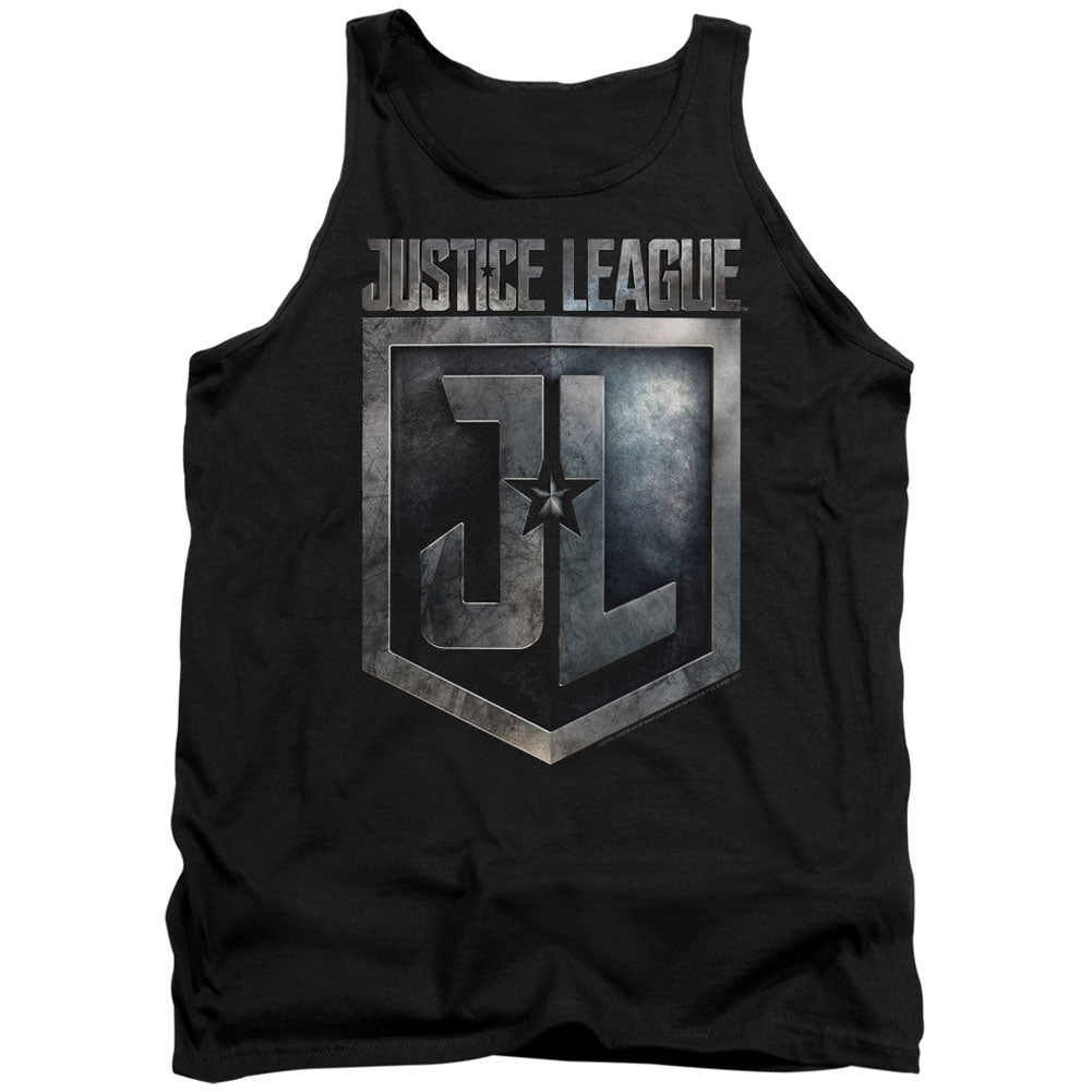 Justice League Shield Logo Mens Tank Front