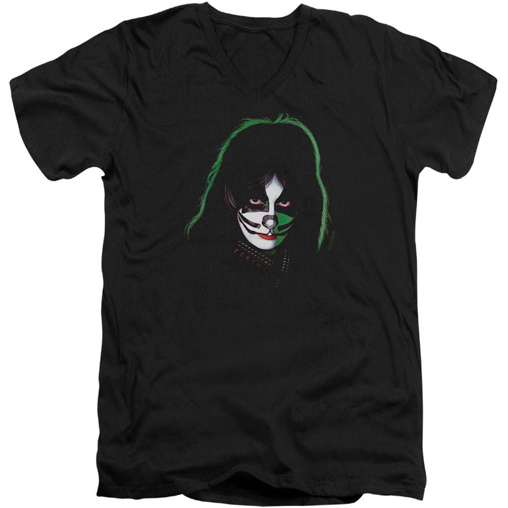 KISS Peter Criss Cover Adult V-Neck Slim Fit T-shirt Front