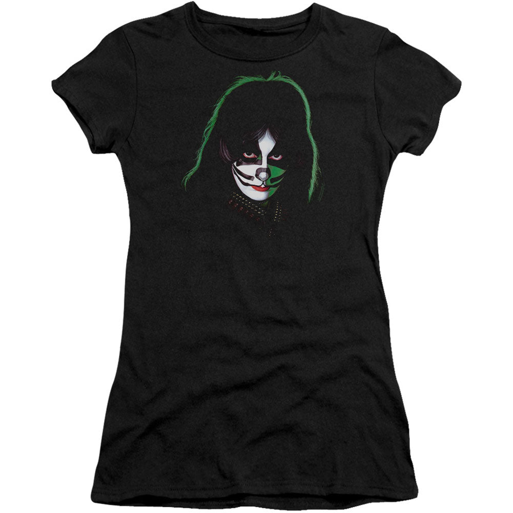 KISS Peter Criss Cover Cap Sleeve Junior Top Front