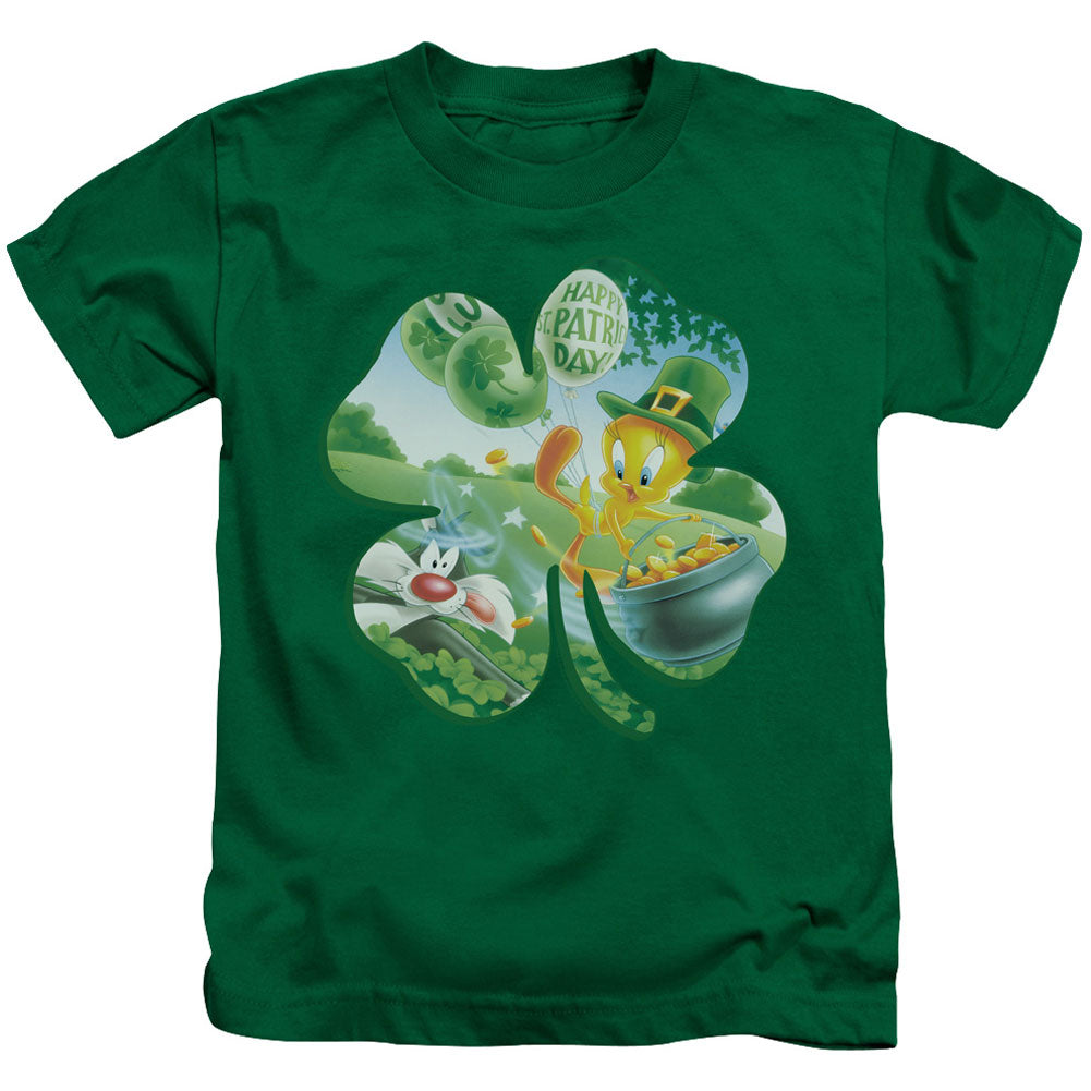 Looney Tunes Tweety Shamrock Juvenile Childrens T-shirt Front