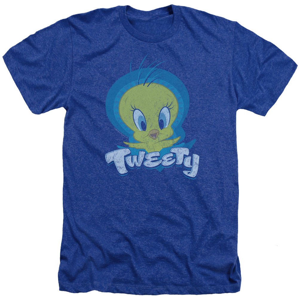 Looney Tunes Tweety Swirl Adult Heather 40% Poly T-shirt Front