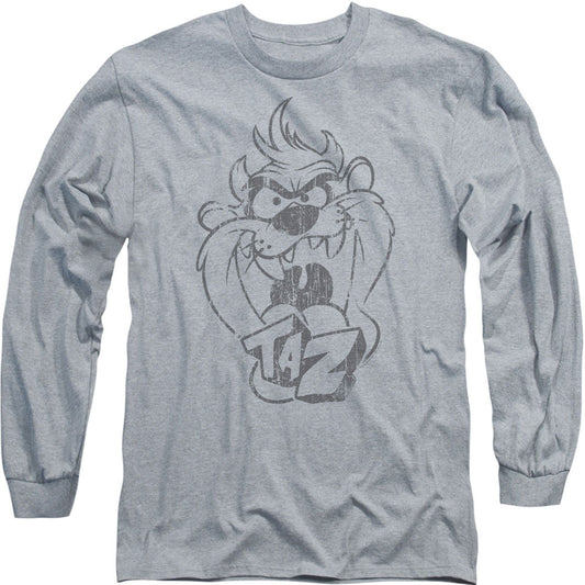 Looney Tunes Faded Taz Long Sleeve Front