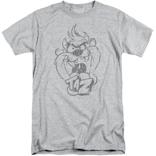 Looney Tunes Faded Taz Adult Tall T-shirt Tall Front