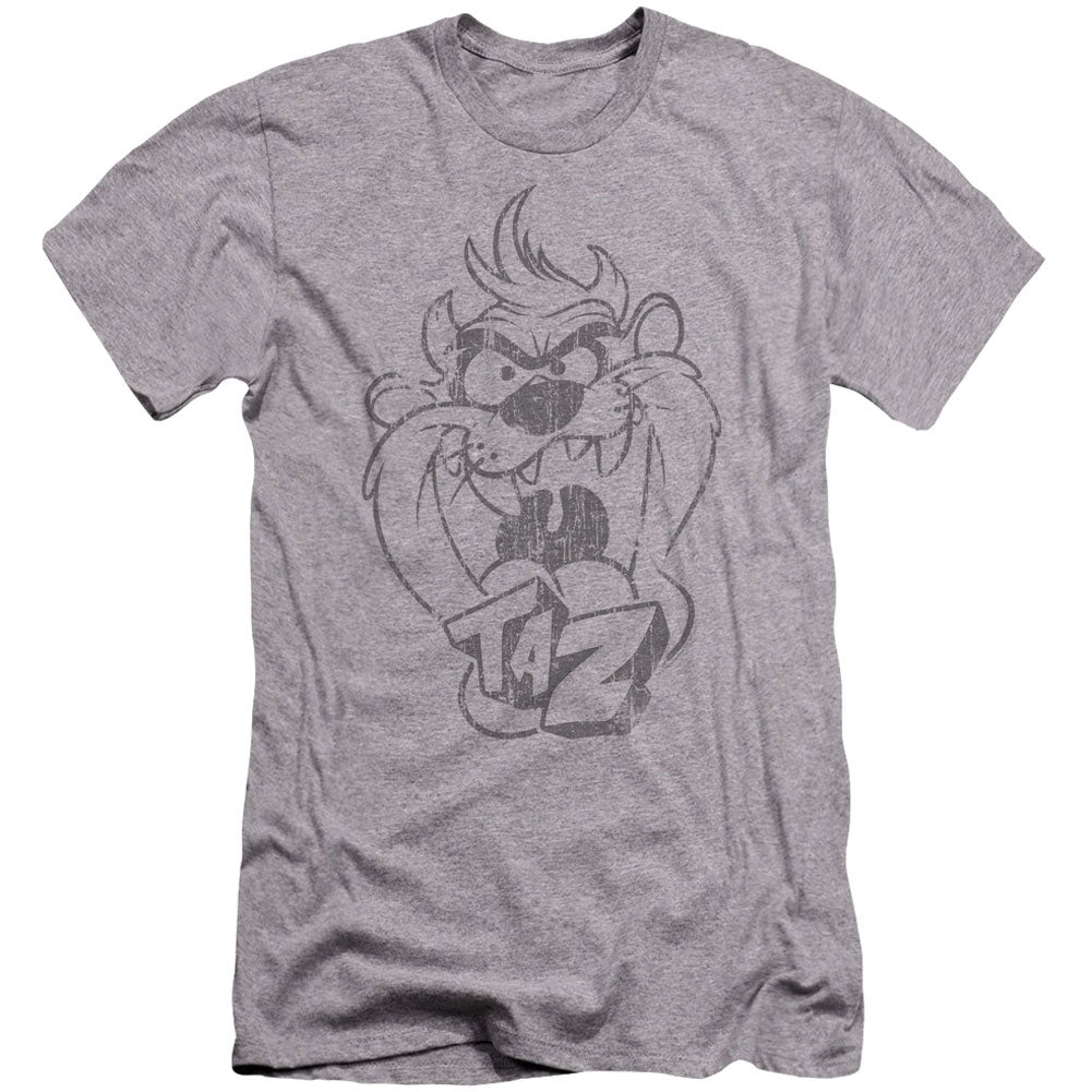 Looney Tunes Faded Taz Premium Canvas Brand Slim Fit T-shirt Front
