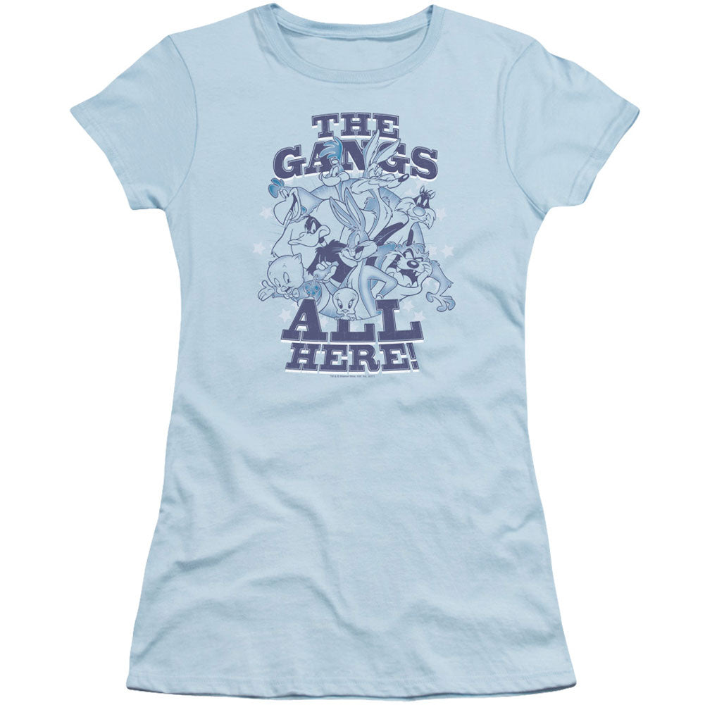 Looney Tunes Blue Gang Cap Sleeve Junior Top Front