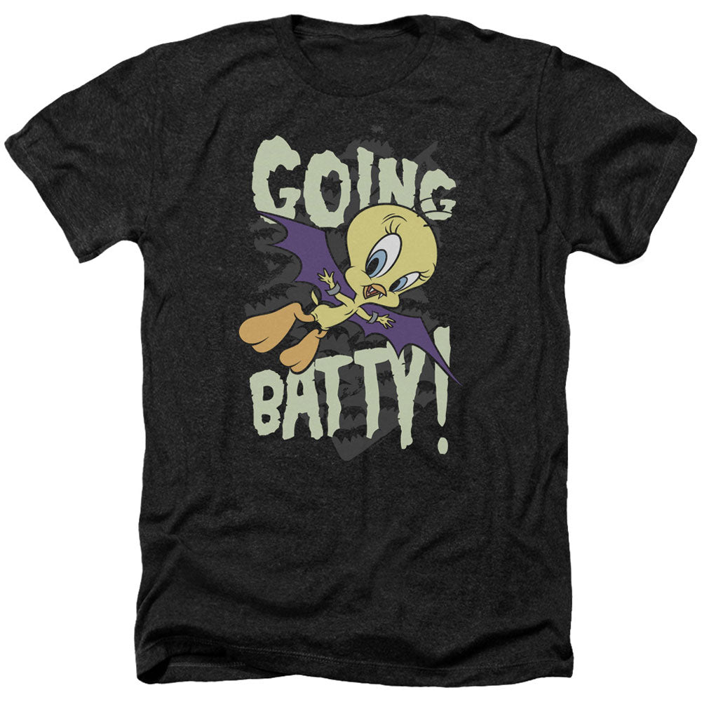 Looney Tunes Going Batty Adult Heather 40% Poly T-shirt Front