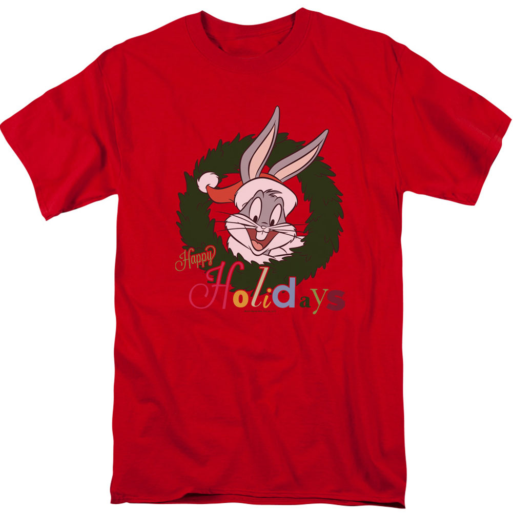 Looney Tunes Holiday Bunny Adult T-shirt Front