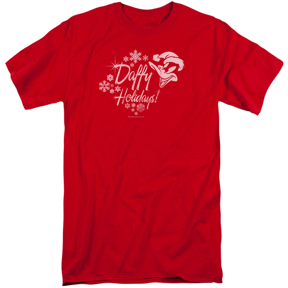 Looney Tunes Daffy Holidays Adult Tall T-shirt Tall Front