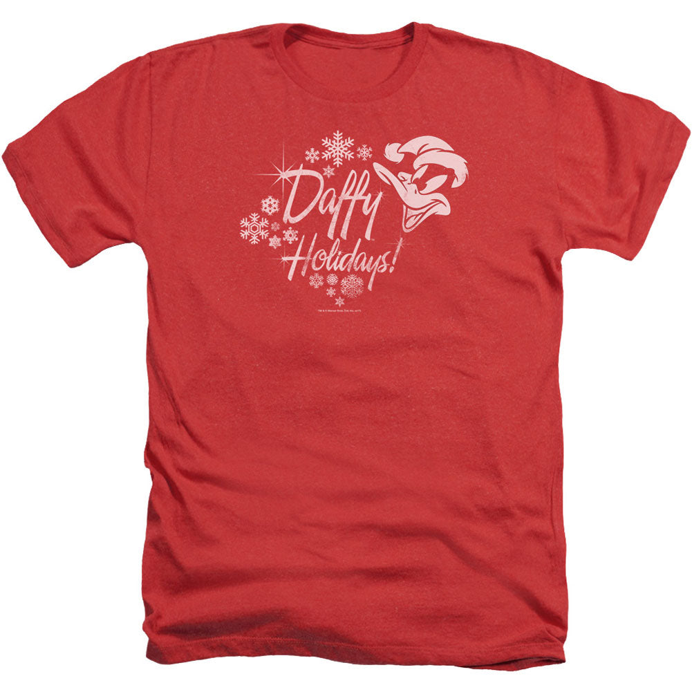 Looney Tunes Daffy Holidays Adult Heather 40% Poly T-shirt Front