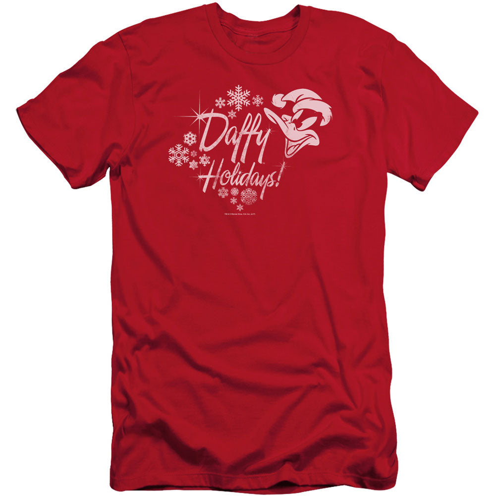 Looney Tunes Daffy Holidays Adult Slim Fit Slim Fit T-shirt Front