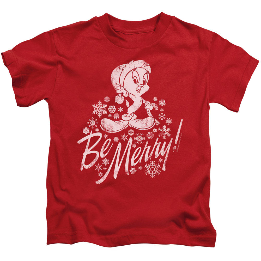 Looney Tunes Merry Tweety Juvenile Childrens T-shirt Front